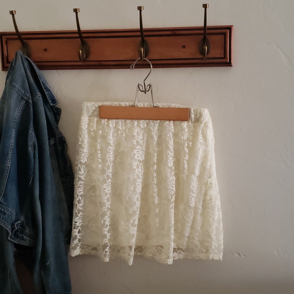 Cream lace skirt